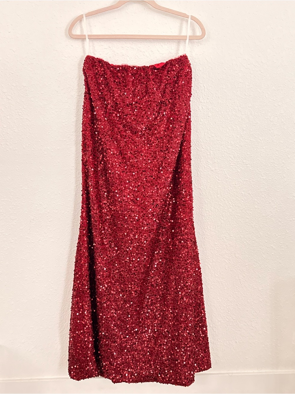 Red Strapless Red Sequin Formal Dress Size 16 NWT Ryanth Brand